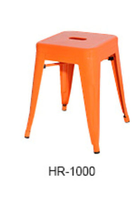 Mode-europäische quadratische Metall-Tolix-Stühle, orange Barhocker W38.7*D38.7*H45